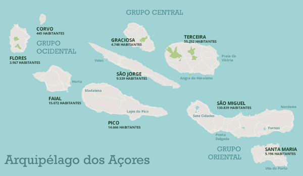 Açores mapa